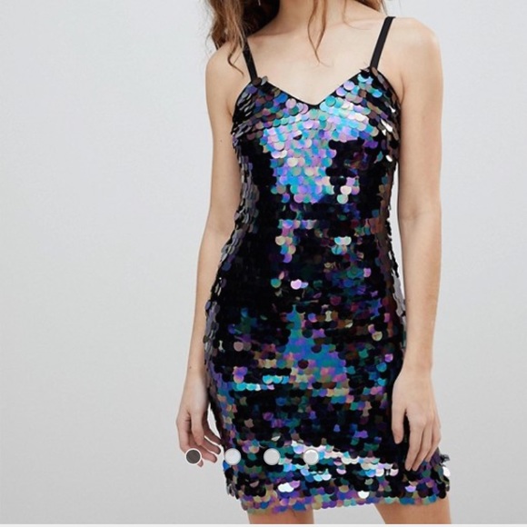 ASOS Dresses & Skirts - ASOS Sequin mini slip dress in blue
